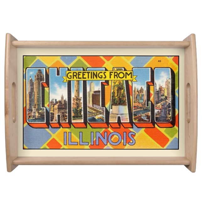 Greetings from Chicago, Illinois -  Serving Tray (Front)