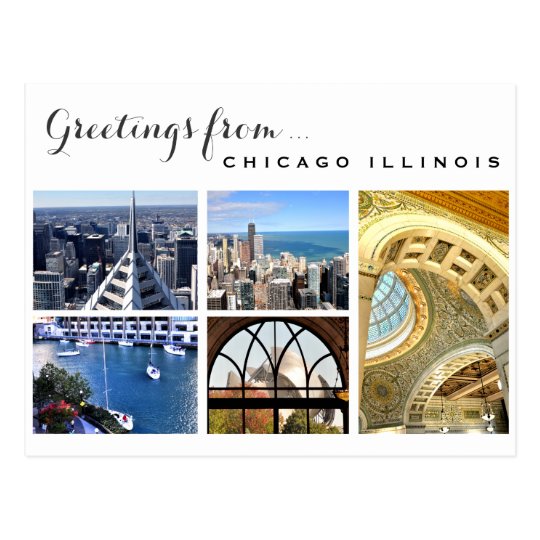 Greetings from Chicago Postcard