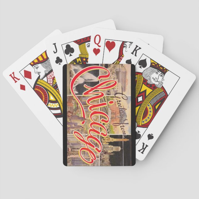  Greetings from Chicago Vintage Playing Cards (Back)