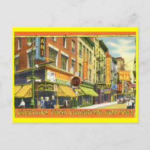 Greetings from Chinatown, New York City Vintage Postcard