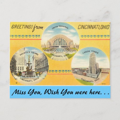 Greetings from Cincinnati Postcard