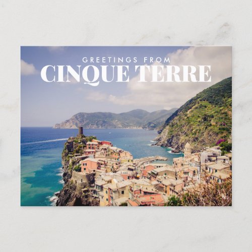 Greetings from Cinque Terre Vernazza Postcard