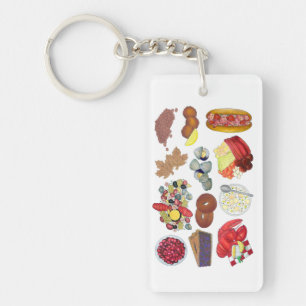 Greetings from Coastal New England Food Cuisine Keychain