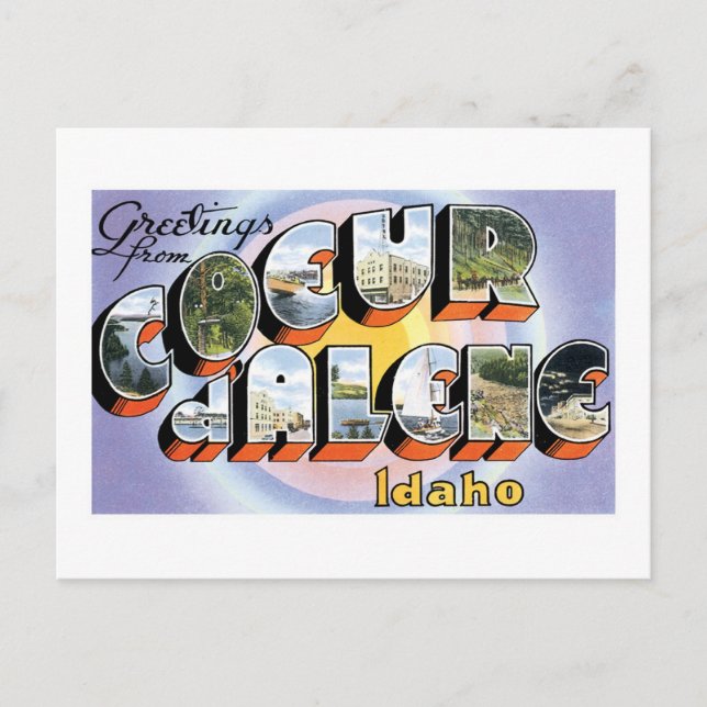 Greetings from Coeur D Alene Postcard (Front)