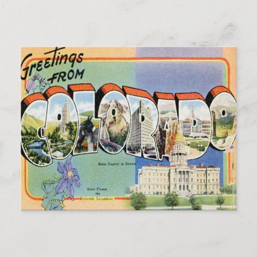 Greetings From Colorado CO Postcard