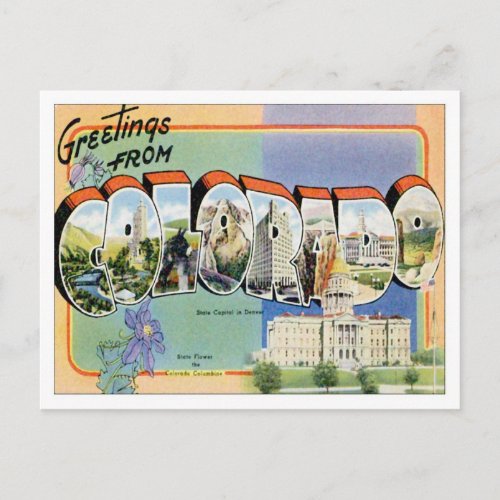 Greetings From Colorado CO Postcard