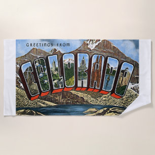 Greetings from Colorado State Colorful Art Beach Towel