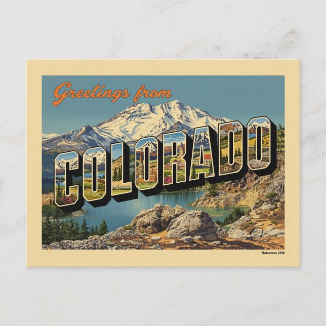 Greetings from Colorado Vintage Postcard (Front)