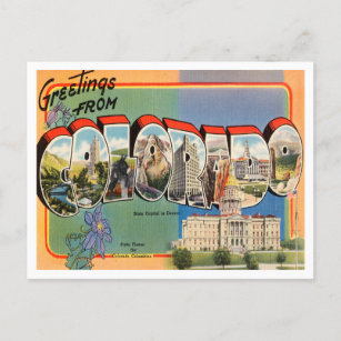 Greetings from Colorado Vintage Travel Postcard