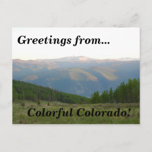 Greetings from Colorful Colorado! Mountain Range Postcard