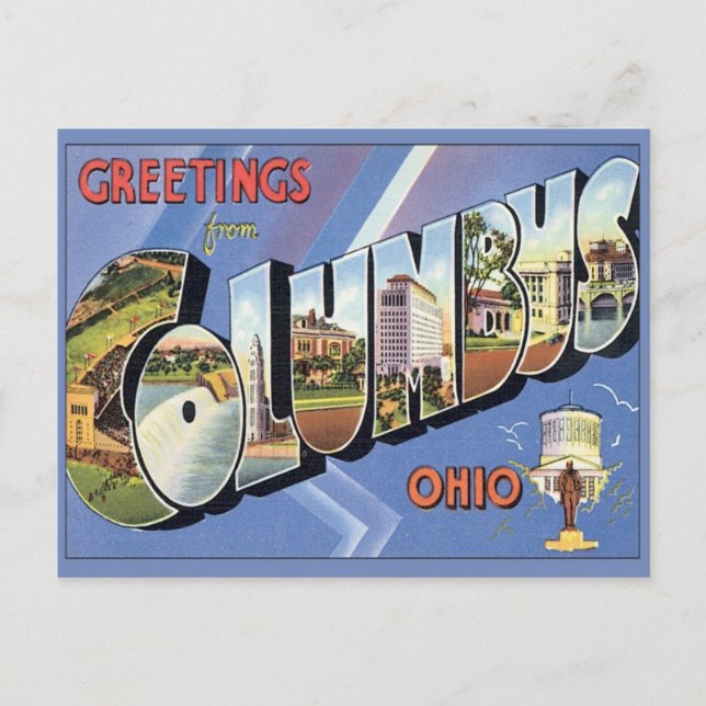 Greetings From Columbus Ohio Postcard (Front)