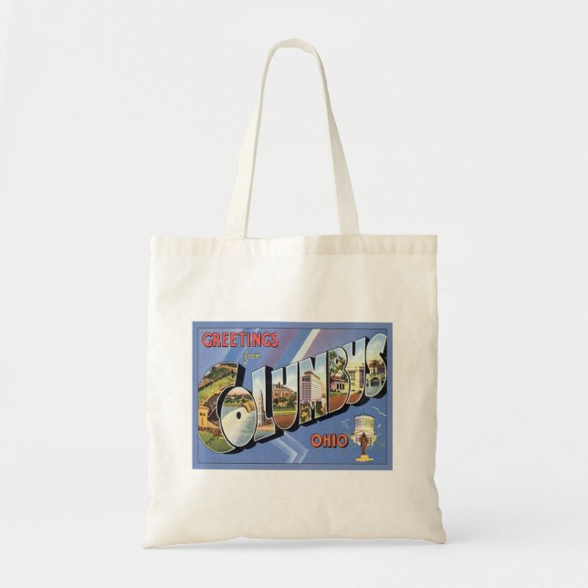 Greetings From Columbus Ohio Tote Bag (Front)