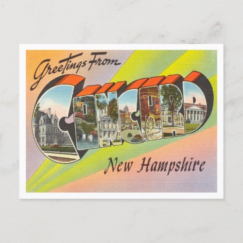 Greetings from Concord New Hampshire Travel Postcard