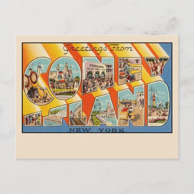 Greetings from Coney Island Large Letter Postcard (Front)