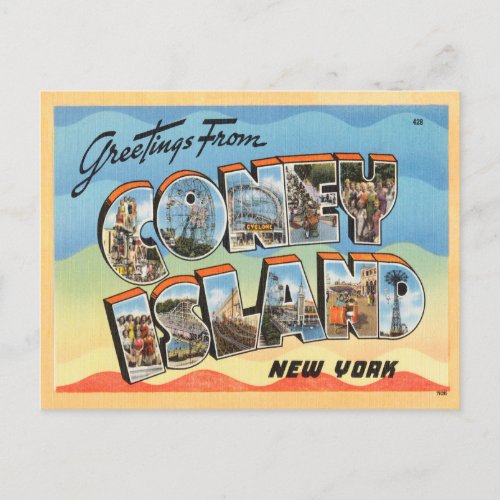 Greetings from Coney Island New York Travel Postcard