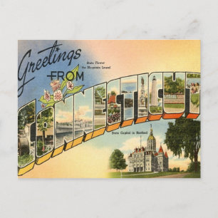 Greetings From Connecticut Postcard