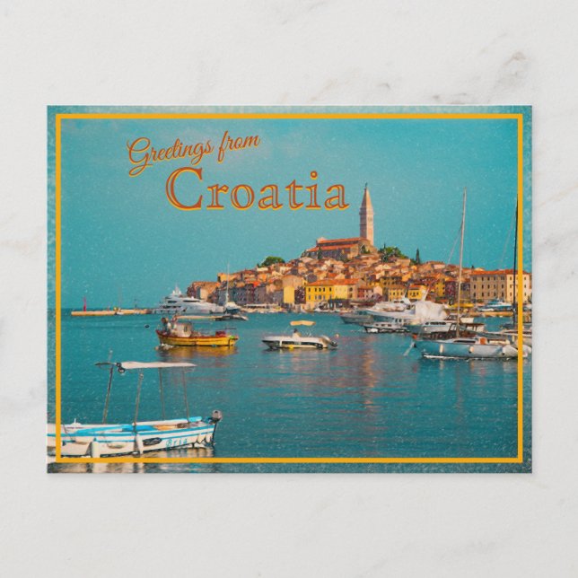 Greetings From Croatia Vintage Postcard (Front)
