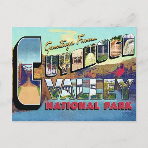 Greetings From Cuyahoga Valley National Park Retro Postcard
