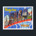 Greetings from Dallas, Texas Vintage Travel Postcard<br><div class="desc">Greetings from Dallas,  Texas Vintage Travel Postcard</div>