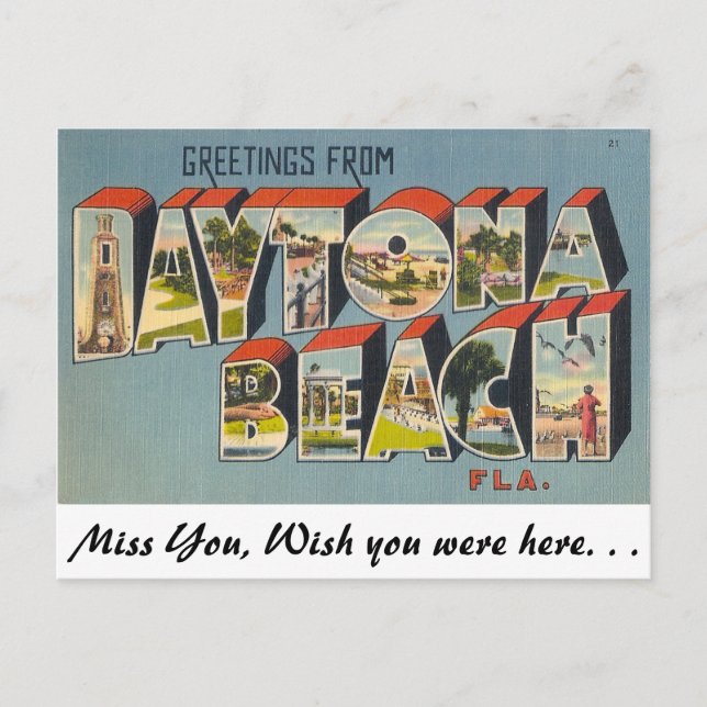 Greetings from Daytona Beach, Florida Postcard (Front)