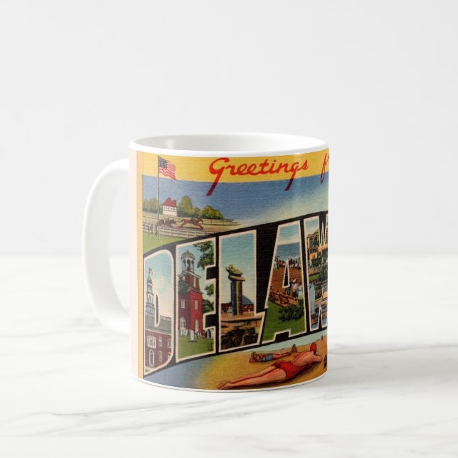Greetings From Delaware  Coffee Mug (Front Left)