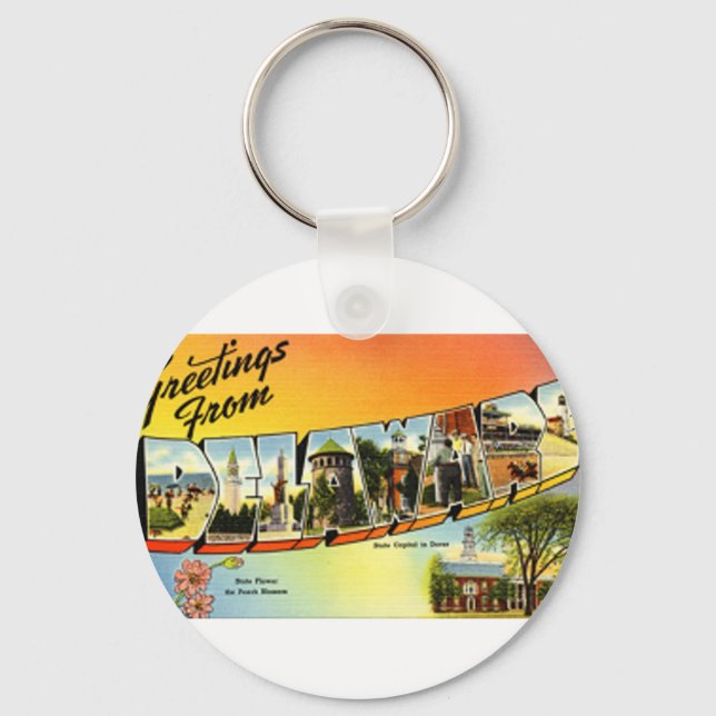 Greetings From Delaware Keychain (Front)