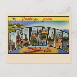 Greetings from Delaware Large Letter Postcard