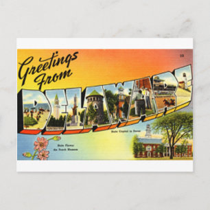 Greetings From Delaware Postcard