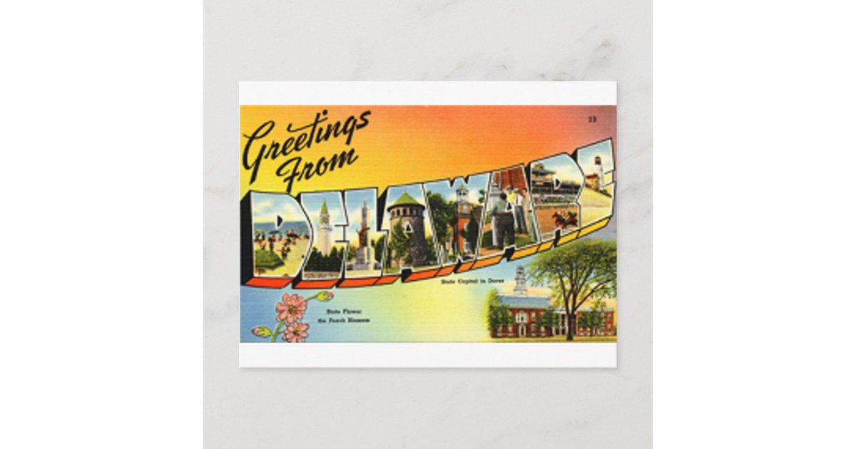 Greetings From Delaware Postcard | Zazzle