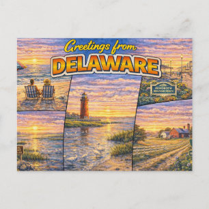 Greetings From Delaware Postcard