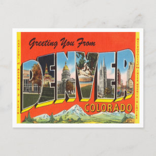 Greetings from Denver, Colorado Vintage Travel Postcard