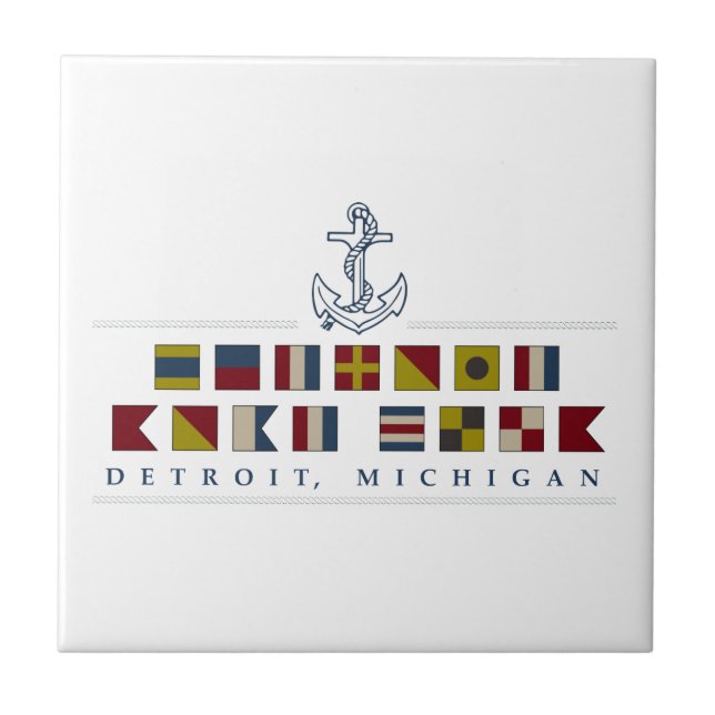 Greetings from Detroit Ceramic Tile (Front)