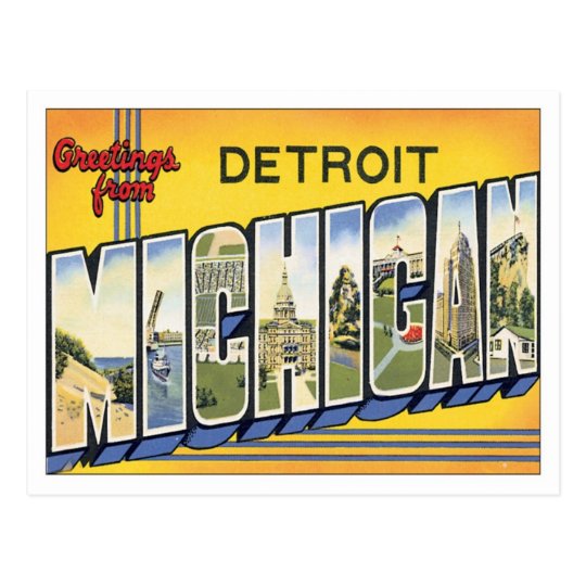 Greetings From Detroit Michigan Postcard | Zazzle.com