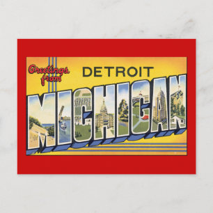 Greetings from Detroit Michigan Postcard