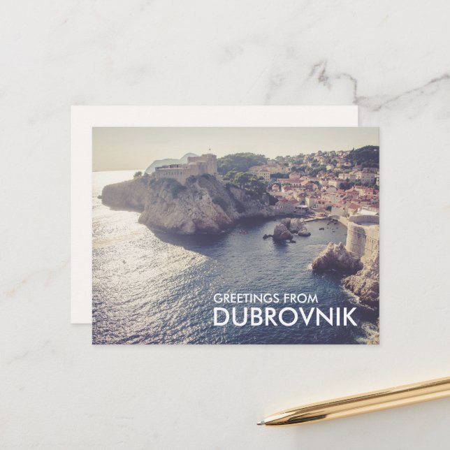 Greetings from Dubrovnik Croatia Postcard (Front/Back In Situ)