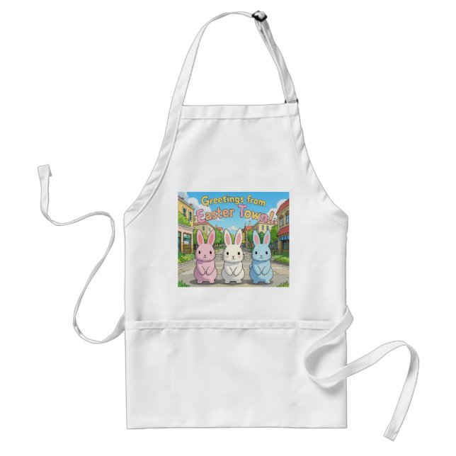 Greetings from Easter Town Celebration  Adult Apron (Front)