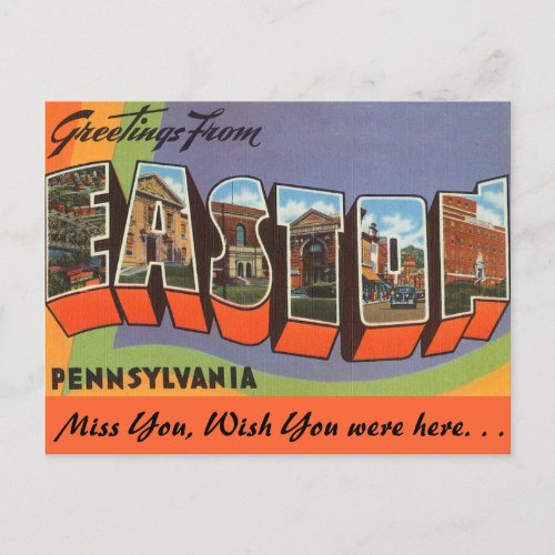 Greetings from Easton Postcard