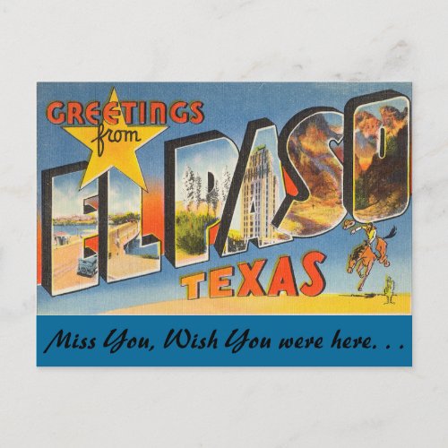 Greetings from El Paso Postcard