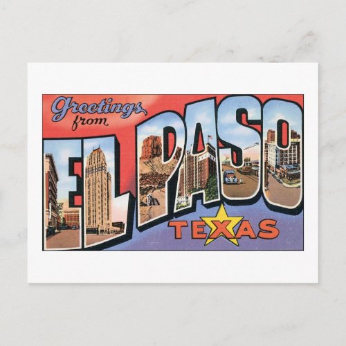 Greetings from El Paso Texas Postcard