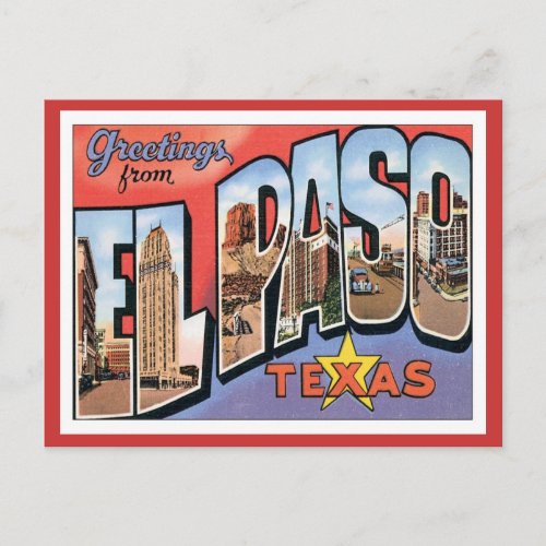Greetings From EL PasoTexas Postcard
