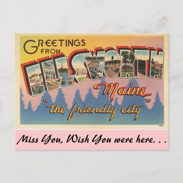 Greetings from Ellsworth Postcard (Front)