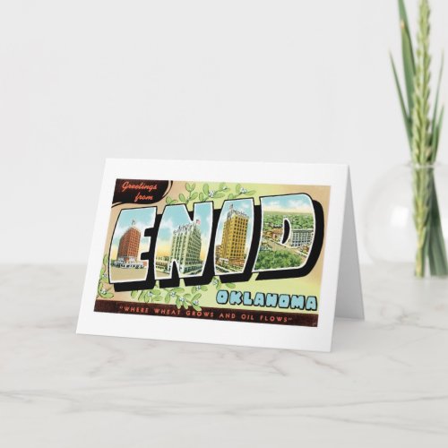 Greetings from Enid Oklahoma Card