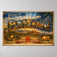 Greetings From Flagstaff Vintage Postcard