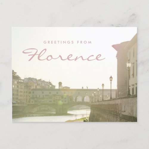Greetings from Florence Italy Ponte Vecchio Bridge Postcard