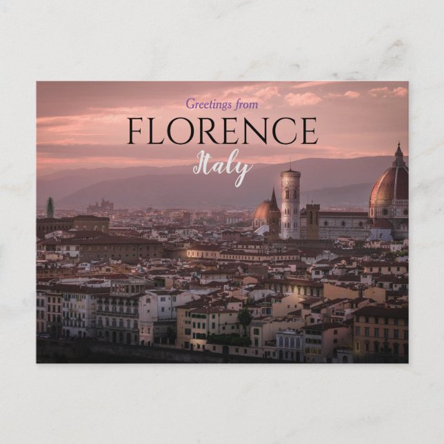 Greetings from Florence Italy Postcard Firenze (Front)