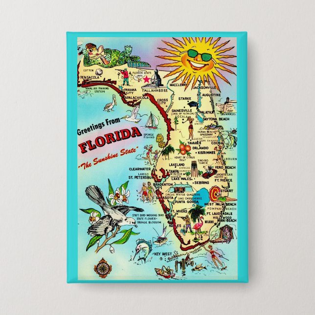 Greetings from Florida Button (Front)