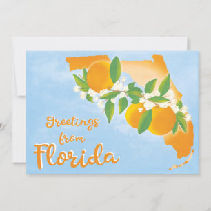 Greetings From Florida Floral Orange New Address Announcement