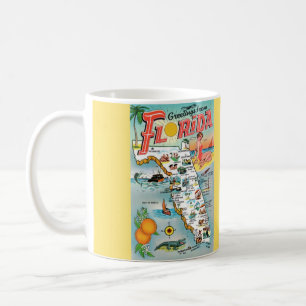 Greetings From Florida Illustrated  Mug