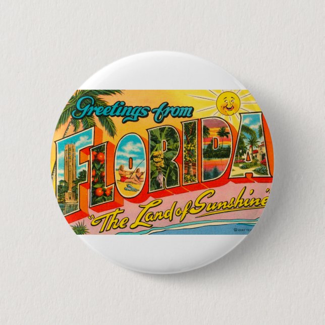 Greetings From Florida Pinback Button (Front)