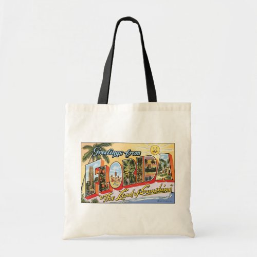 Greetings From Florida The Land Of Sunshine Vin Tote Bag